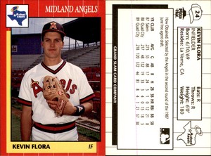 Kevin Flora 1990 Grand Slam Midland Angels #24 Card *AutographDen*