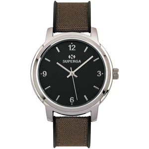 Mens Wristwatch SUPERGA STC003 Silicone Gray Canvas Brown Sub 30mt NEW - Picture 1 of 1