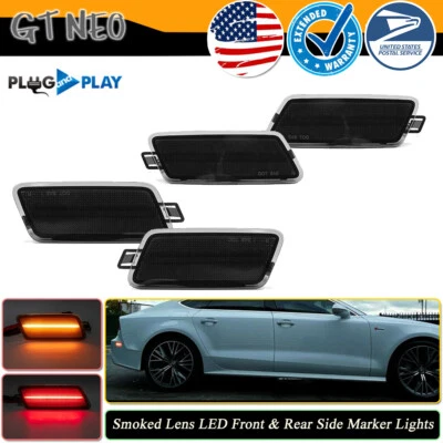Smoked Front & Rear LED Side Marker Lights For 2012-2018 Audi A7 S7 RS7 Quattro - Image 1 of 4