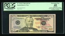 DBR 2006 $50 Binary 8/3 FRN Chicago Fr. 2130-G PCGS App XF-40 Serial IG33883838A