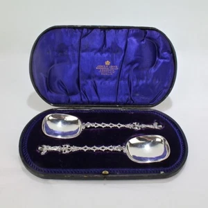 Antico set cucchiaio figurativo Sheffield in argento sterling di Henry Wigfull - SL - Foto 1 di 12