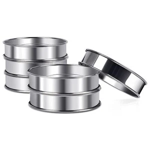 English Muffin Rings 6pcs 4 Inch Double Rolled Stainless Steel Crumpet Tart Ring - Picture 1 of 7
