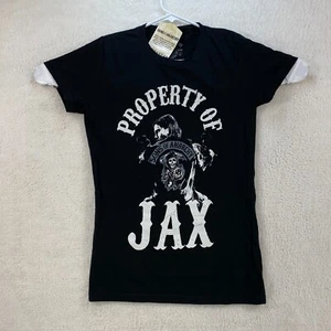 NEW Sons of Anarchy Womens Large Property of Jax Black T-Shirt Short Sleeve NWT - Picture 1 of 9