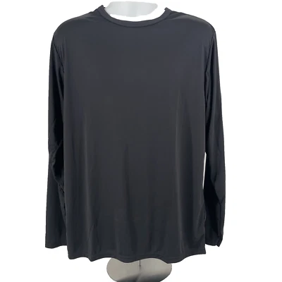 Soffe Polyester Black Crew Neck Long Sleeve T Shirt Unisex Size XL TA5425 NEW - Image 1 of 4