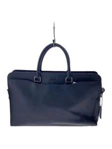 Coach Business Bag Briefcase Leather Navy Solid Used - Picture 1 of 7