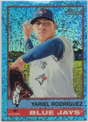 Yariel Rodríguez Chrome Blue Sparkle Refractor 2025 Topps Heritage #357 Blue Jay - Image 1 of 2