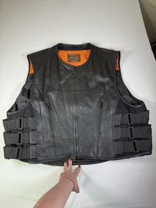 First Classics Black 7X Mens Leather Vest - Bild 1 von 7