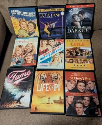 Lot Of 9 DVD Movies LA LA LAND, FAME, CHEF, LIFE OF PI, THE PERFECT MAN + 4 - Image 1 of 2