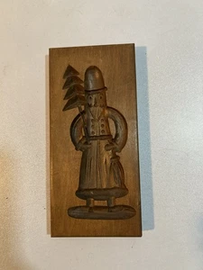 Molde de prensa de sello de galletas de mantequilla Springerle tallada en madera D D DILLON WOODSMAN - Imagen 1 de 2