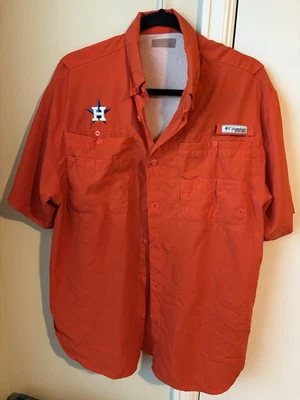 Camisa abotonada manga corta de los Houston Astros Columbia PFG talla M Foto 1 de 4