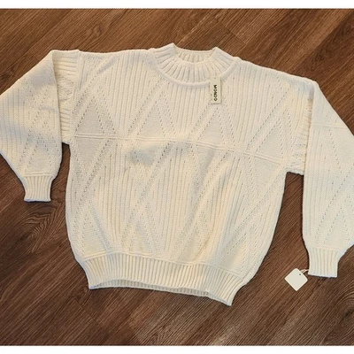 Suéter Mondo Para Hombre Hecho en Italia Tejido Crema Patrón Geométrico Nuevo Con Etiquetas Talla XL 54 Foto 1 de 4