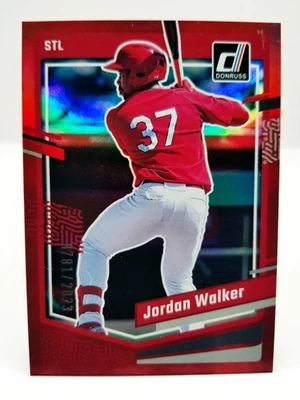 2023 Panini Donruss Jordan Walker #114 Holo Red SN# 0781/2023 Cardinals - Image 1 of 4