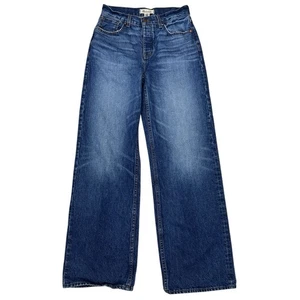 Madewell Low-Slung Baggy Jeans Womens 23 (Fits 28x31) Medium Wash Blue Wide-Leg - Picture 1 of 10