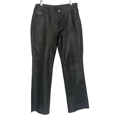 Pantalones de cuero negros para mujer MetroStyle talla 8 Foto 1 de 4