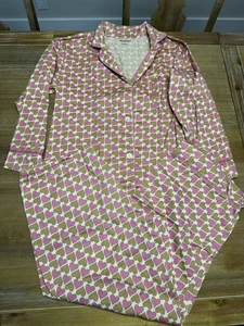 BED HEAD Vintage Pajamas Set Hearts AOP Women’s Large Cotton RARE - Picture 1 of 19