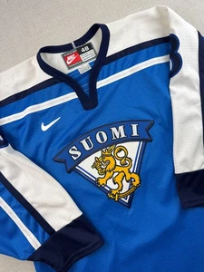 Nike SUOMI Teemu Selanne #8 Hockey Jersey Size 48 Made in Canada - Picture 1 of 12