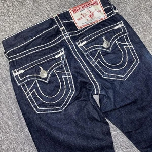 TRUE RELIGION Joey Super T Flare Jeans Men 29x33 USA White Stitch Used - Picture 1 of 11