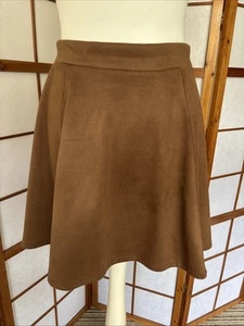 H & M Brown Suede Skirt Medium - Picture 1 of 2