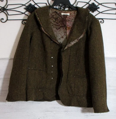 Женский блейзер Coldwater Creek размер 20 коричневый твид с заклепками - Изображение 1 из 4