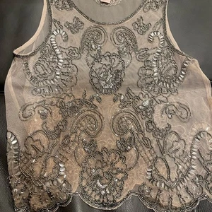 Miss Selfridge Bluse rosa verziert transparent - Bild 1 von 8