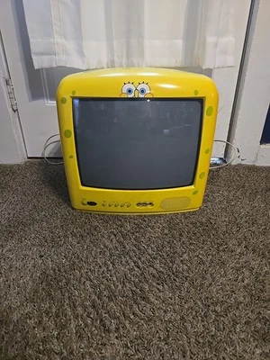 Spongebob Squarepants 13" Yellow CRT TV SB313 For Parts. No Power - Image 1 of 4