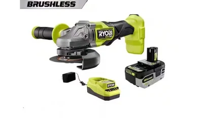 New RYOBI ONE+ HP 18V Brushless 4-1/2" Angle Grinder Kit w/ 4.0 Ah Batt+Charger - Image 1 of 4