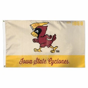IOWA STATE CYCLONES VINTAGE EST. 1858 3'X5' DELUXE FLAG NEW WINCRAFT 🐦 - Picture 1 of 1