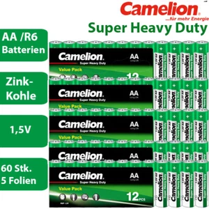 60 x Camelion R6 AA Mignon Batterie Heavy Duty 1,5V - 5 x 12er - Zink Kohle FO - Bild 1 von 3