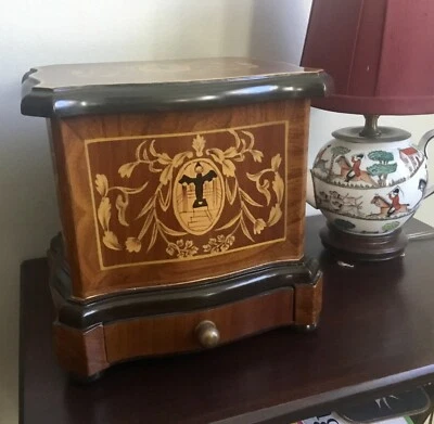 Wildwood Accents Hinged Box  w/ Painted “Marquetry” Details - Image 1 of 4