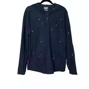 Volcom Blue Yellow Logo Hoodie Pocket Button Pullover - Picture 1 of 6