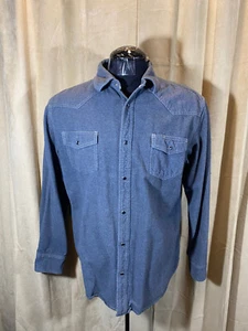 Camisa Western Para Hombres Pintlar XL Gris Sólido L/S Algodón Broches Rodeo Franela - Imagen 1 de 6