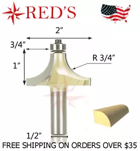 Tideway Carbide PRO LC06022408 3/4" Radius Round Over 1/2" shank router bit - Picture 1 of 1