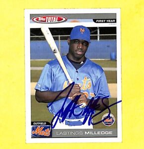 Lastings Milledge Signed Auto Autograph 2004 Topps Total Card #821 Mets