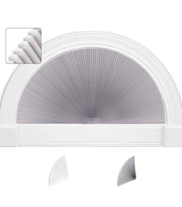 SEEYE Arch Window Light Filtering Shades, Pleated Fabric Blind (Radius: 24) 1pc - Picture 1 of 6