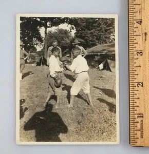 Vintage Photo Young African American Boys Box for WWI Soldier Camp Carlisle PA - Picture 1 of 2