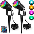 Rgb Outdoor Spotlight Led Lawn Flood Light Stake, 6w Outdoor Color Changing Land