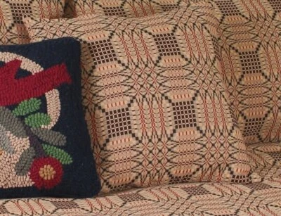 HCR Primitive/Country Trenton Jacquard Trenton Jacquard Pillow Cover 18x18 Barn Red/