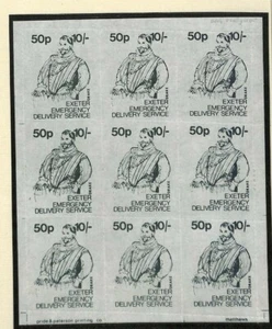 GB STRIKE POST Stamps Exeter COLOUR TRIAL Sheet{9} 50p 1971 Smith RRR MS3735 - Picture 1 of 4