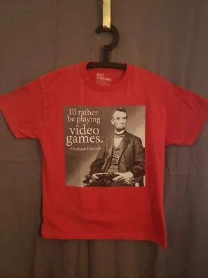 I'd Rather Be Playing Video Games Abraham Lincoln Epic Threads Shirt M Medium - Image 1 of 2