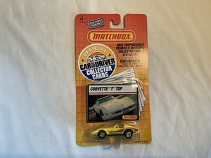 Matchbox 1989 Official Car & Driver Collector Cards Corvette T-Tops Yellow 