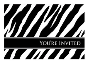 32 Zebra Print Party Invitations w/ Envelopes (8 pack x 4) All Occasion Birthday - Picture 1 of 3