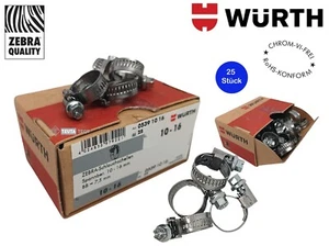 25x Abrazaderas de manguera WÜRTH ZEBRA 10-16MM B7,5MM DIN 3017 05391016 CALIDAD CEBRA - Imagen 1 de 4