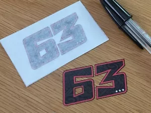 Francesco "Pecco" Bagnaia Nummer 63 Startnummer - (sehr kleines Paar) - UK VERKÄUFER - Bild 1 von 1