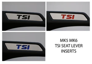 Fits VW GOLF SEAT LEVER INSERT (TSI) FITS MK5 MK6 COLOUR OPTIONS (PAIR) - Picture 1 of 4