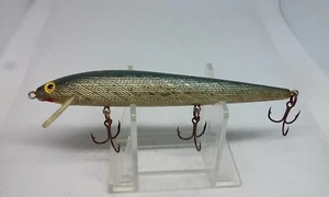 Vtg Rebel Minnow Floater Greenish/Gray 4 1/2" Jerkbait/Stickbait Fishing Lure - Picture 1 of 7