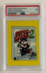  1989 Topps Nintendo Game Tips Sticker Card #1 Super Mario Bros 2 PSA 7