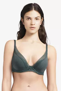 Soutien-gorge 90E (75E eu) Coques plongeant CHANTELLE Festivité Vert kaki - Picture 1 of 1