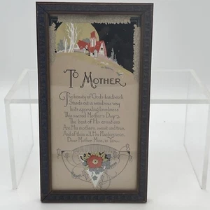 Antique Vintage Art Deco Wood Frame 5.25x9.5” To Mother Rare Ch6 Blue Frame - Picture 1 of 10