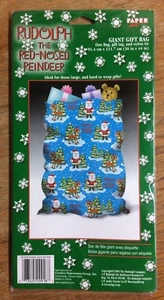 "Bolsa de regalo de Navidad de gran tamaño" bolsa 36"" x 44"" Rudolph & Santa (Cantidad 1) - Imagen 1 de 2