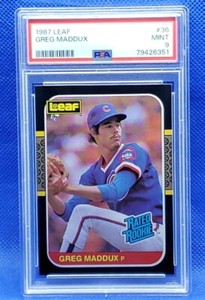 1987 Leaf #36 Greg Maddux Chicago Cubs RC Rookie PSA 9 💥